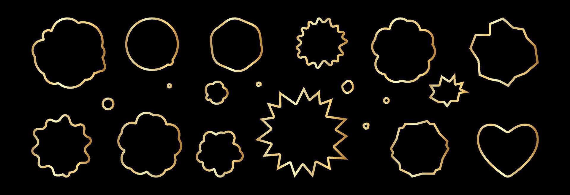 Gold bubbles for text. vector