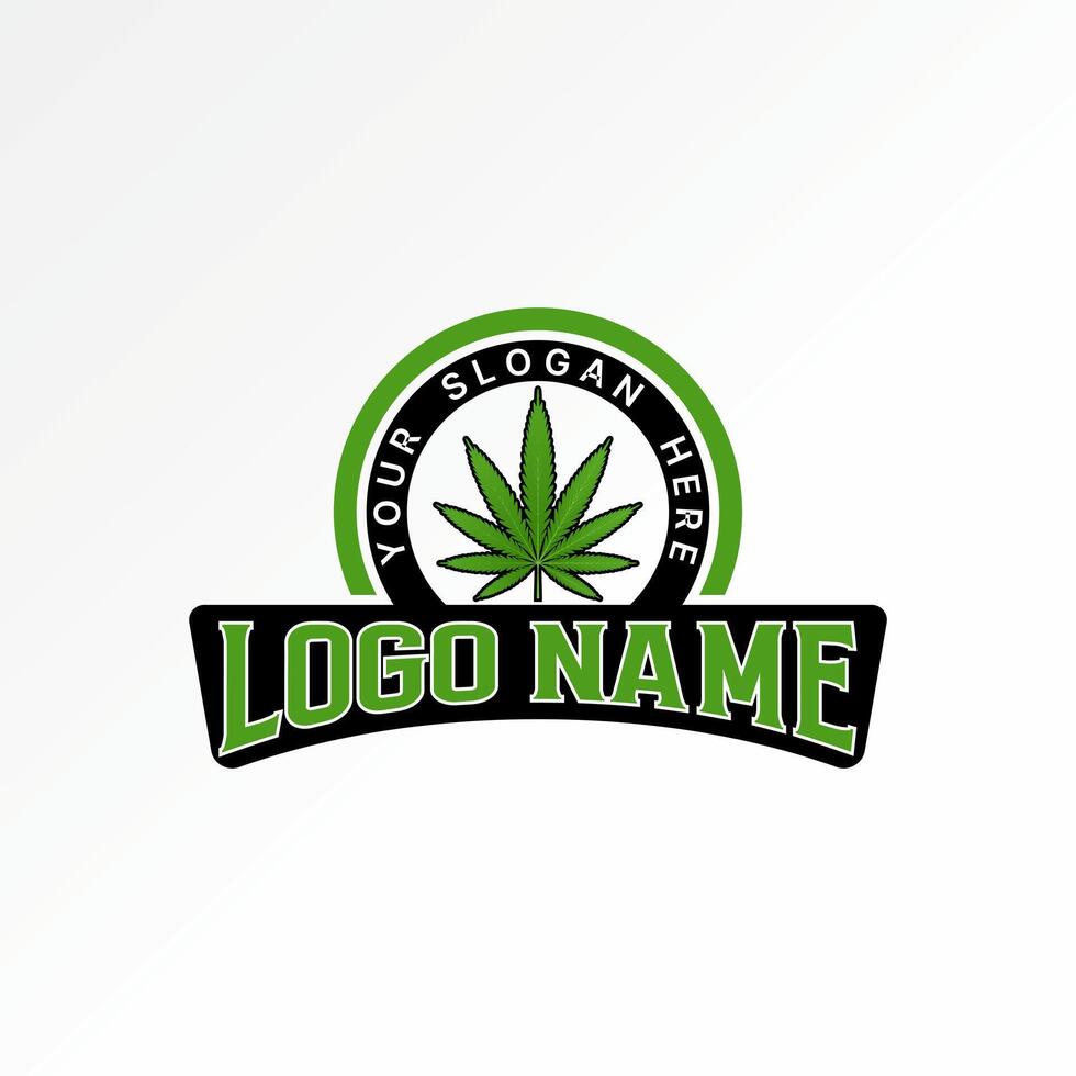 Logo design graphic concept creative premium stock abstract emblem badge classic weed cannabis marijuana leaf. Related to medicine brewery herb vector