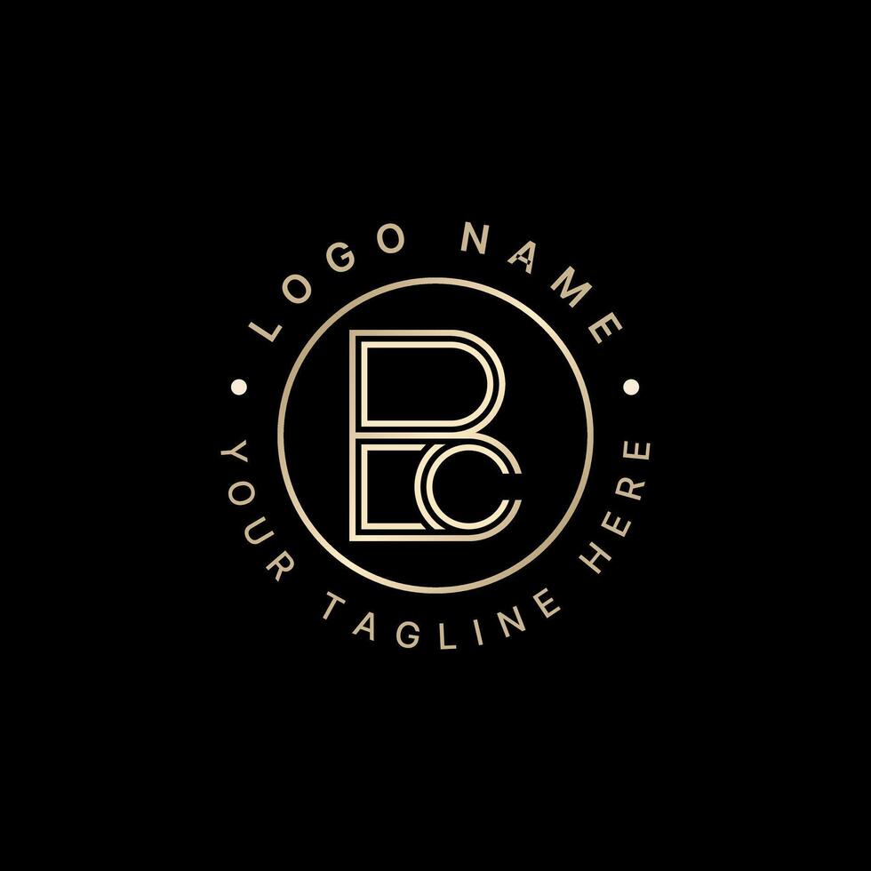 Logo design graphic concept creative premium abstract stock initial letter BC or CB double lines font connect Related monogram typography brand vector