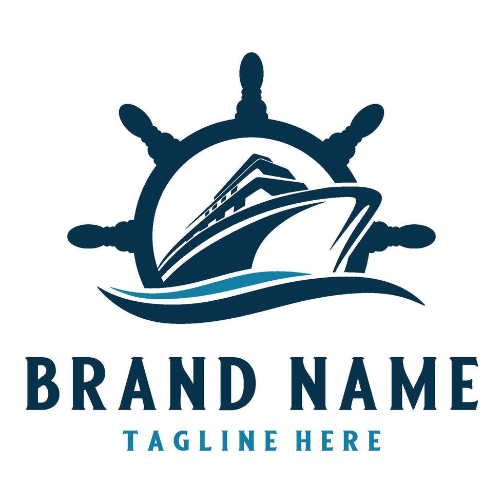 ship logo design. logistics delivery design or shipping goods by sea vector