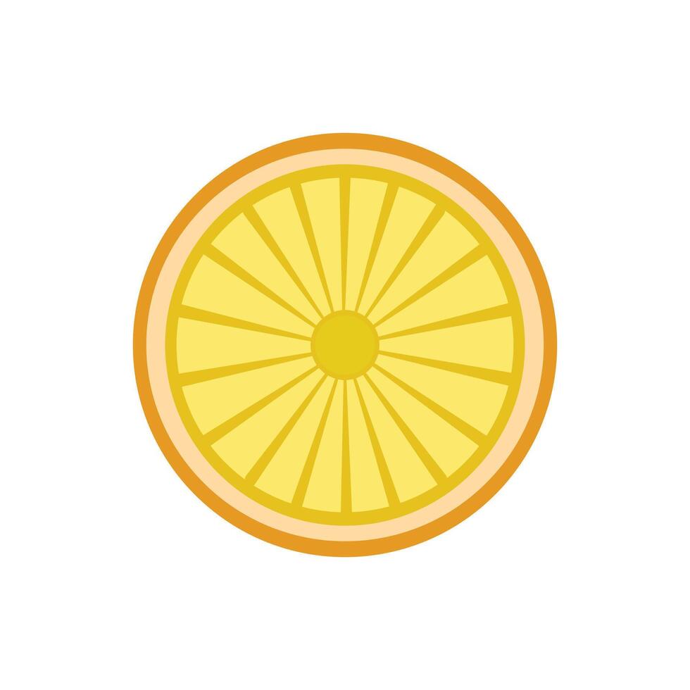 Lemon icon in flat style. Lemon illustration. design element illustration of lemon slices which are usually served over a glass of drink or over a plate of food vector