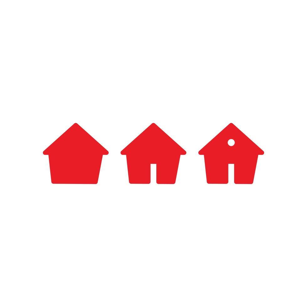 Real estate icon. Home symbol. Flat design style eps 10. Home button icon collection with red base color. Graphics property illustration design elements vector