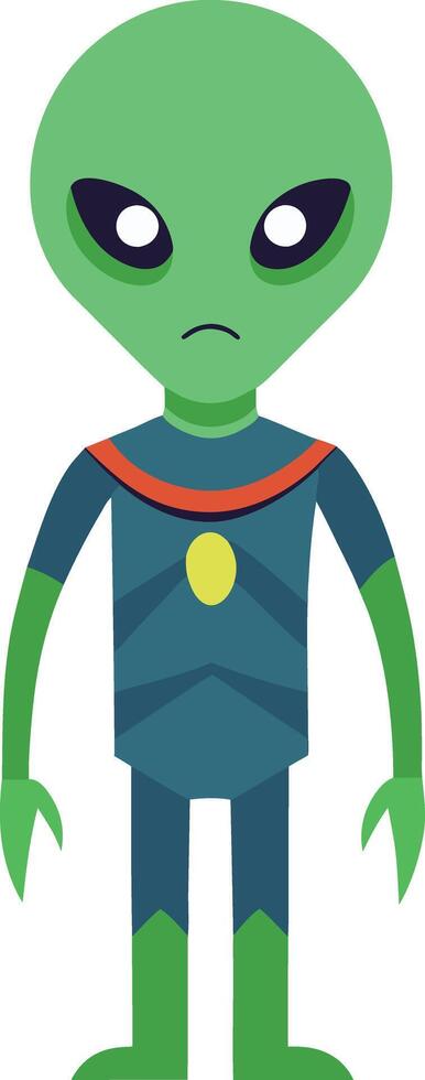 A green alien with a sad expression is a perfect design for Halloween vector