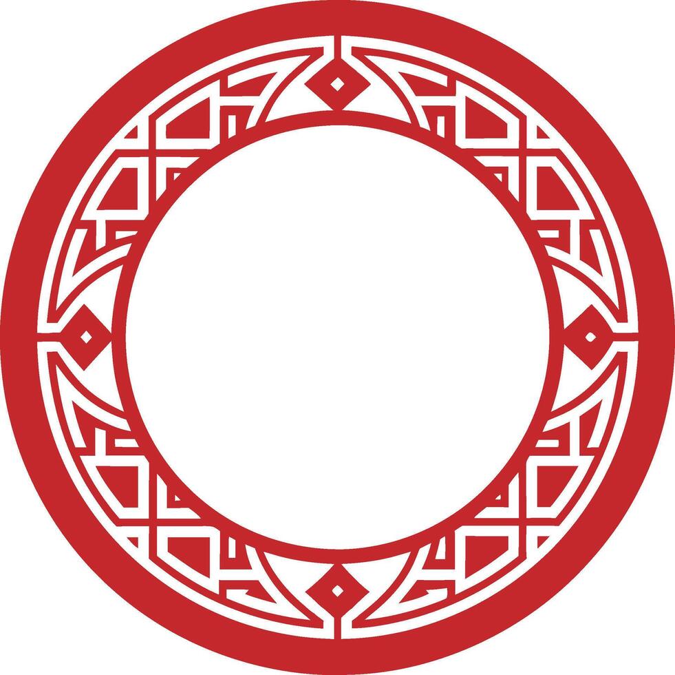 Traditional Chinese round Frame Tracery Design Decoration Elements vector