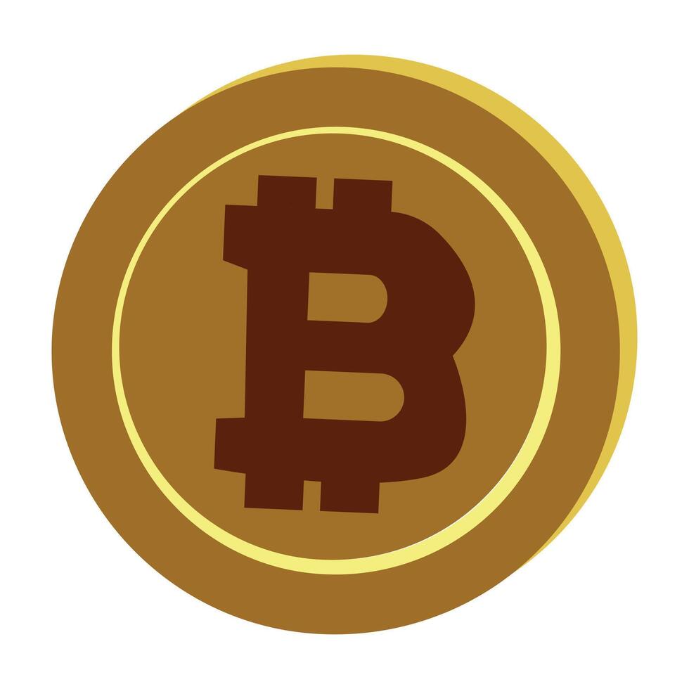 Bitcoin symbol sign for digital currency. Cryptocurrency to use for buttons or websites. Security concept. Golden gray bitcoin illustration. vector