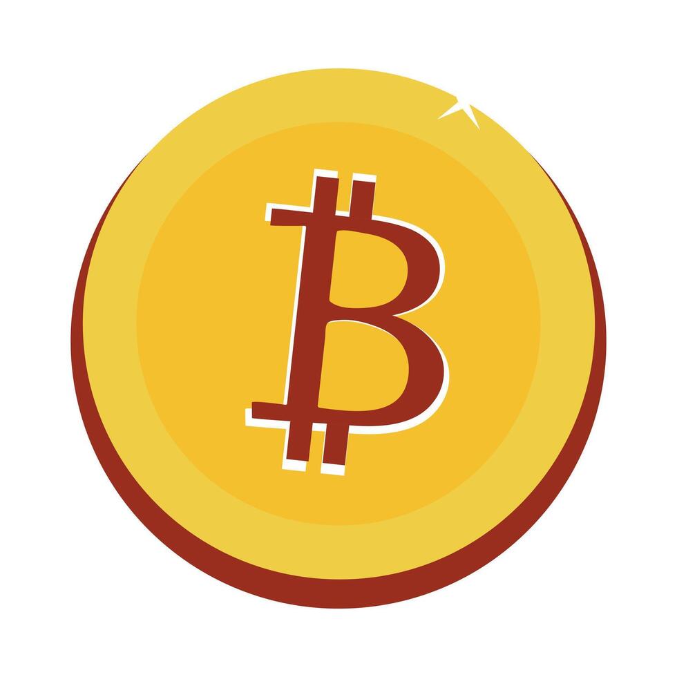 Bitcoin symbol sign for digital currency. Cryptocurrency to use for buttons or websites. Security concept. Golden gray bitcoin illustration. vector