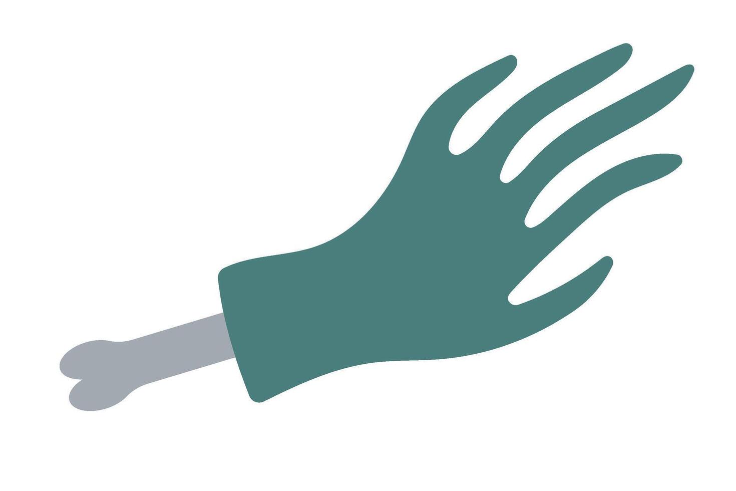 Zombie hand with a bone. Isolated illustration for halloween design vector