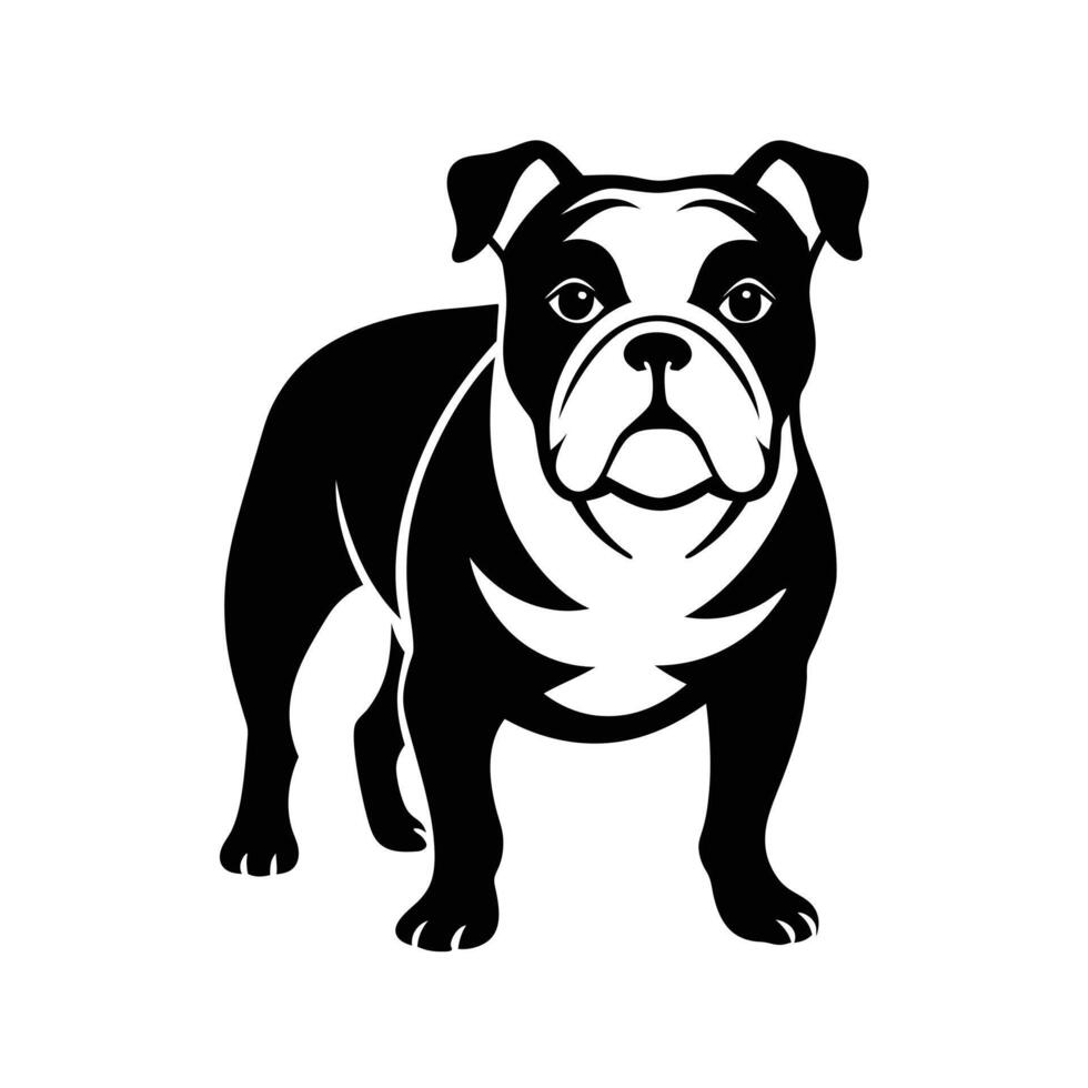 Hand drawn Bull Dog outline vector