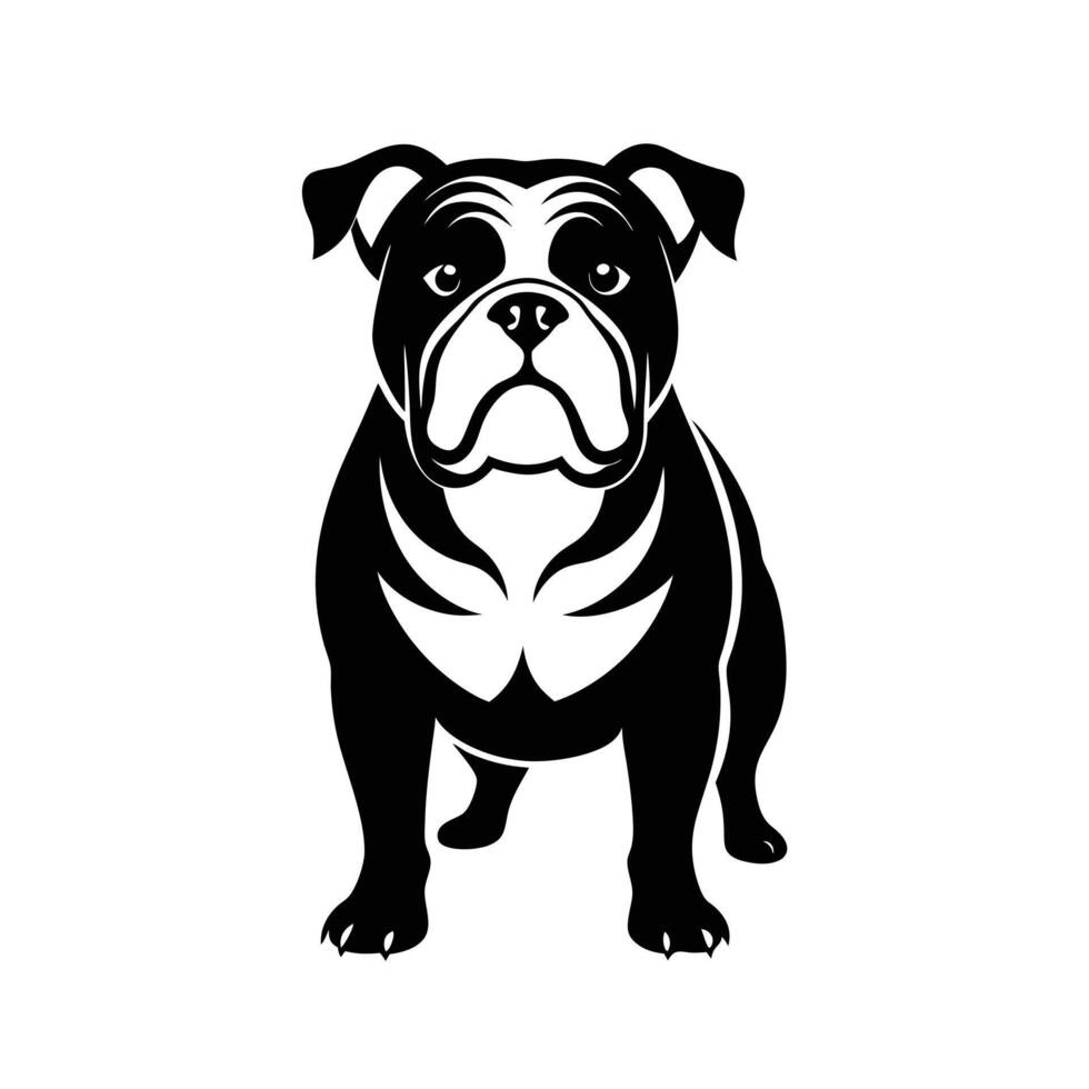 Hand drawn Bull Dog outline vector
