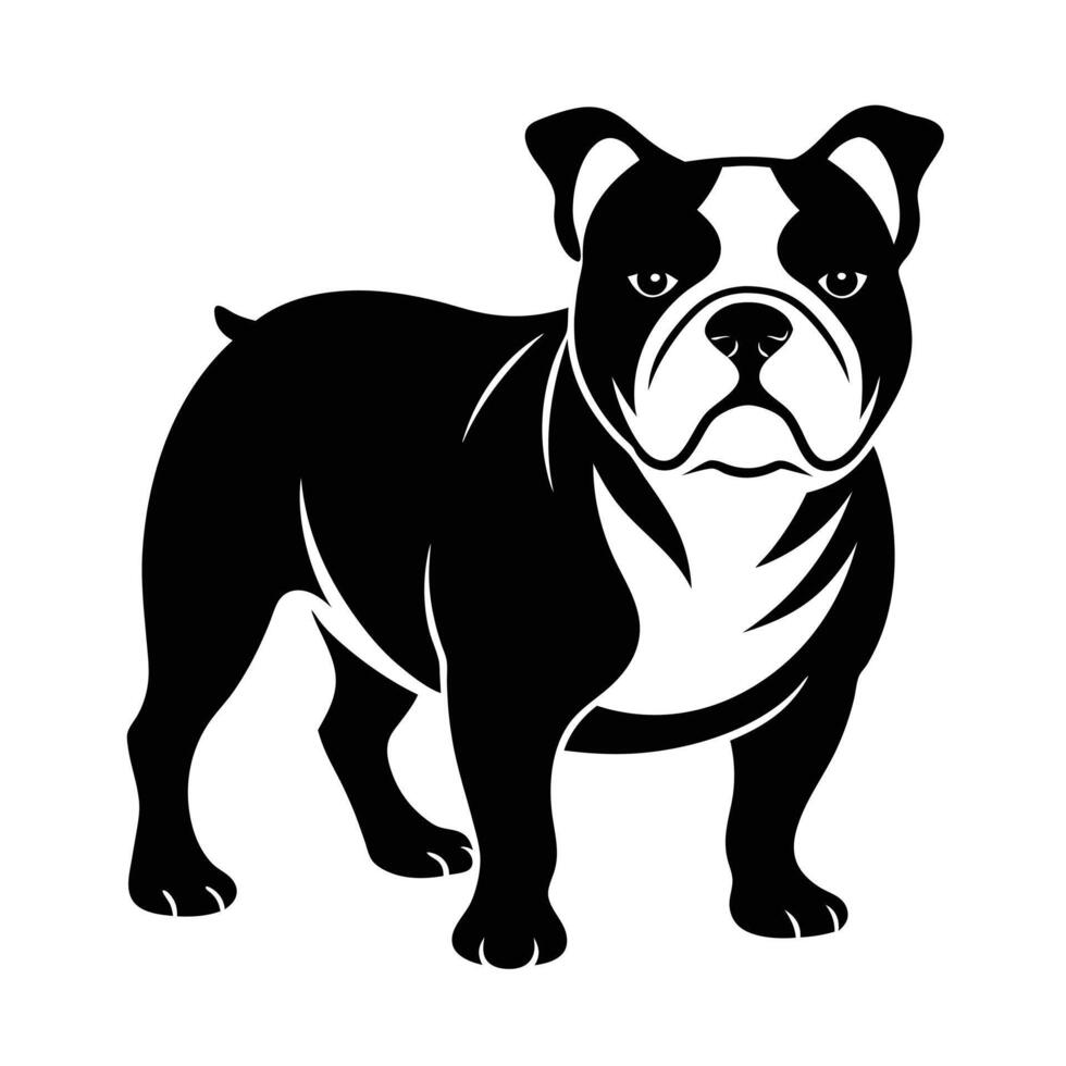 Hand drawn Bull Dog outline vector