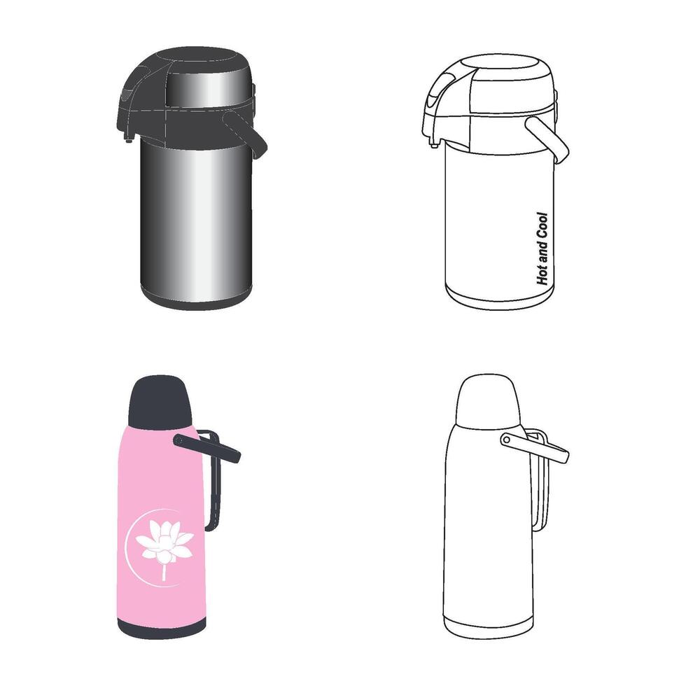 container for storing hot water vector