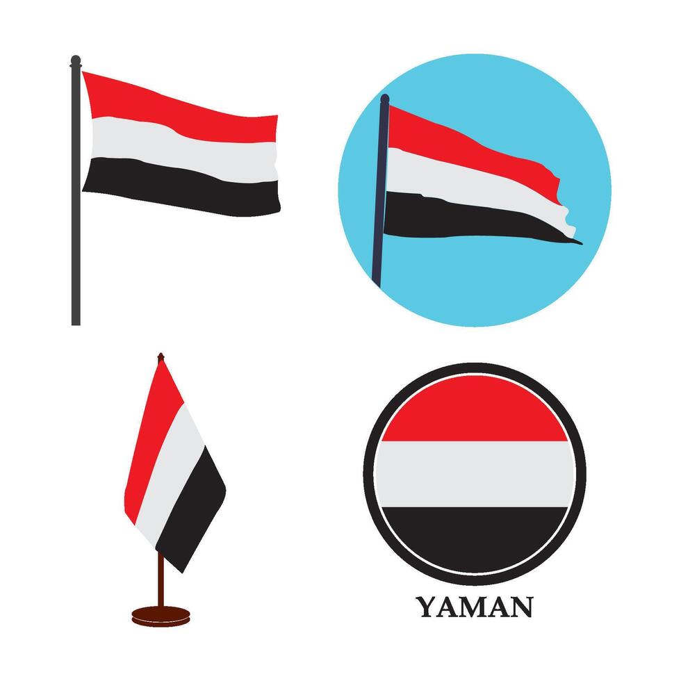 Yemeni flag icon vector