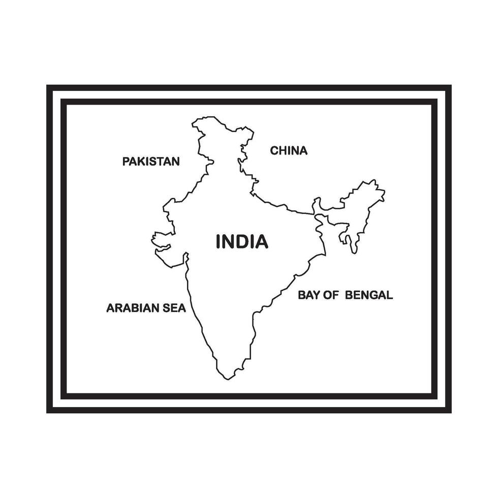 india country map icon vector