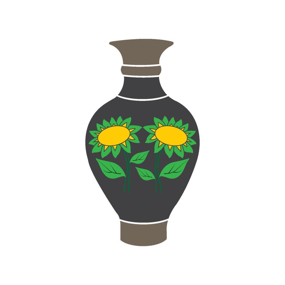 ceramic jar icon vector