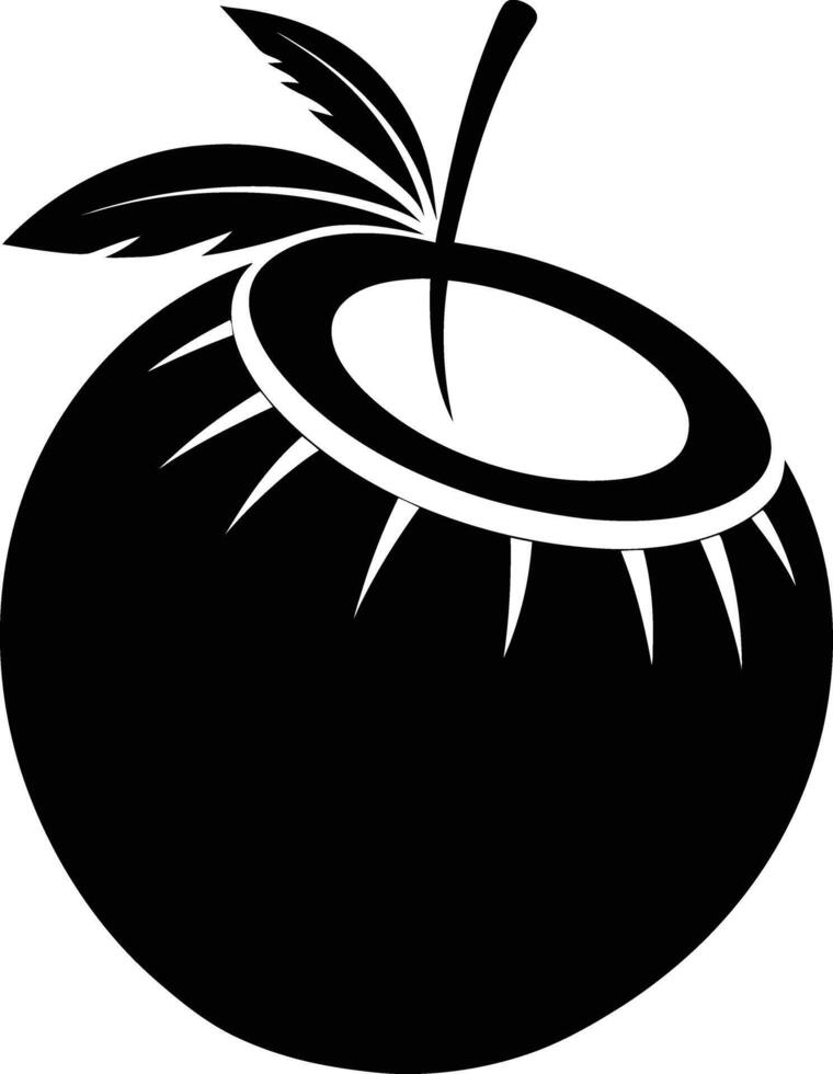 A silhouette of a coconut fruit art illustration vector
