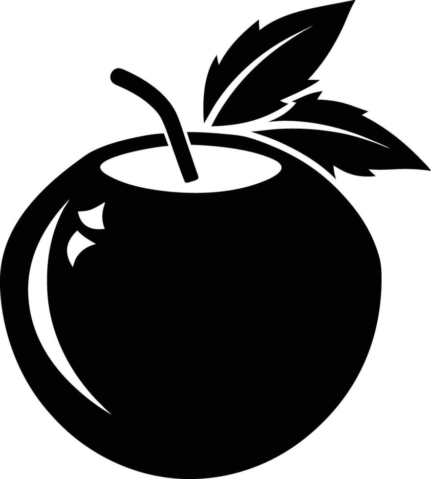 A silhouette of a coconut fruit art illustration vector