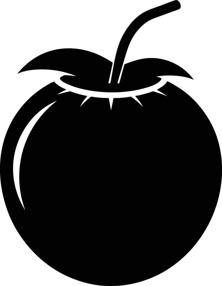 A silhouette of a coconut fruit art illustration vector