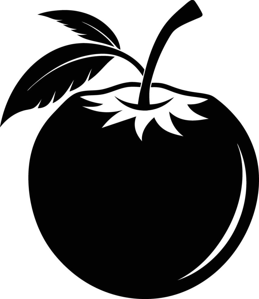 A silhouette of a coconut fruit art illustration vector