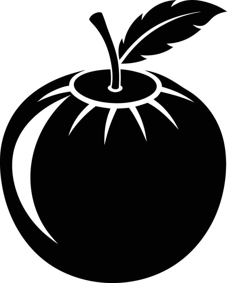 A silhouette of a coconut fruit art illustration vector