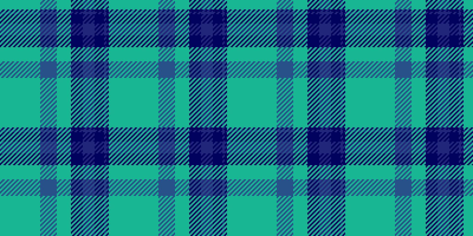 T-shirt seamless background, coloured textile texture tartan. Aged plaid fabric check pattern in blue and teal colors. vector