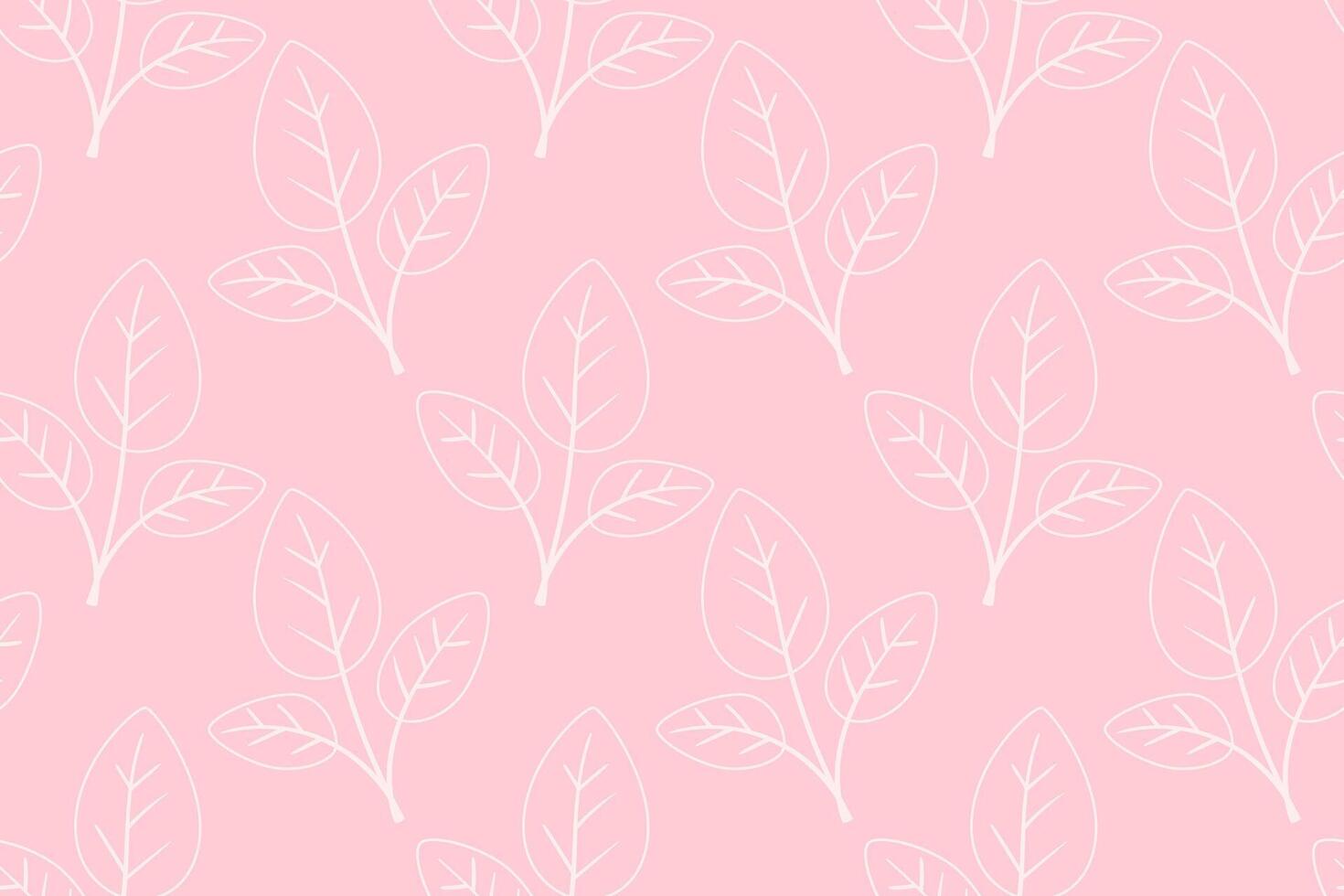 Hand drawn floral pattern design. Simple ornament with plant and leaf. vector