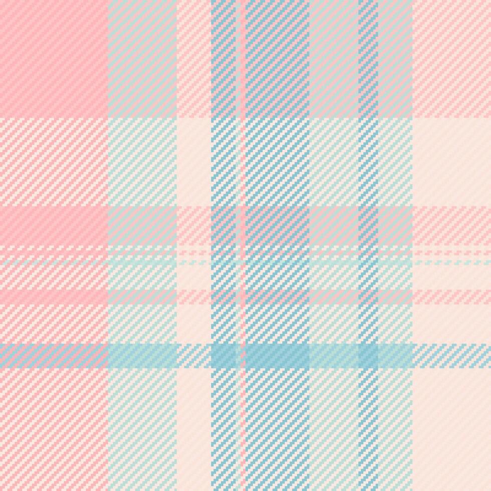 Patterned check pattern fabric, amazing plaid tartan . Refresh texture textile seamless background in light and misty rose colors. vector