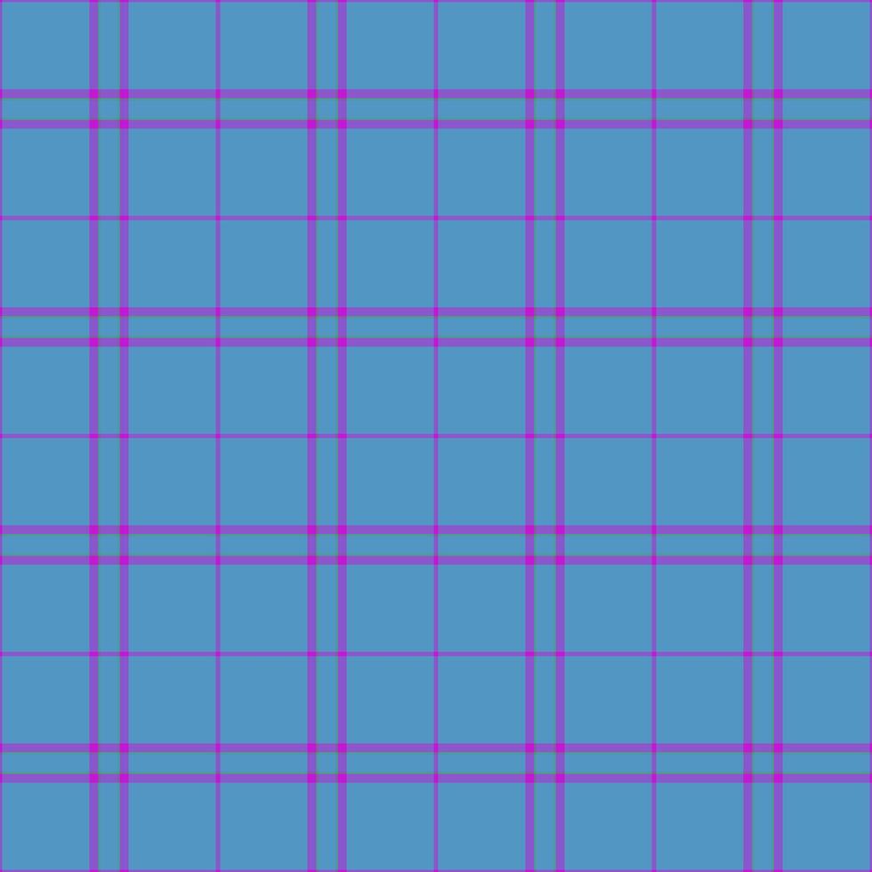 Sofa plaid texture seamless, neutral pattern check . 60s tartan background fabric textile in violet and cyan colors. vector