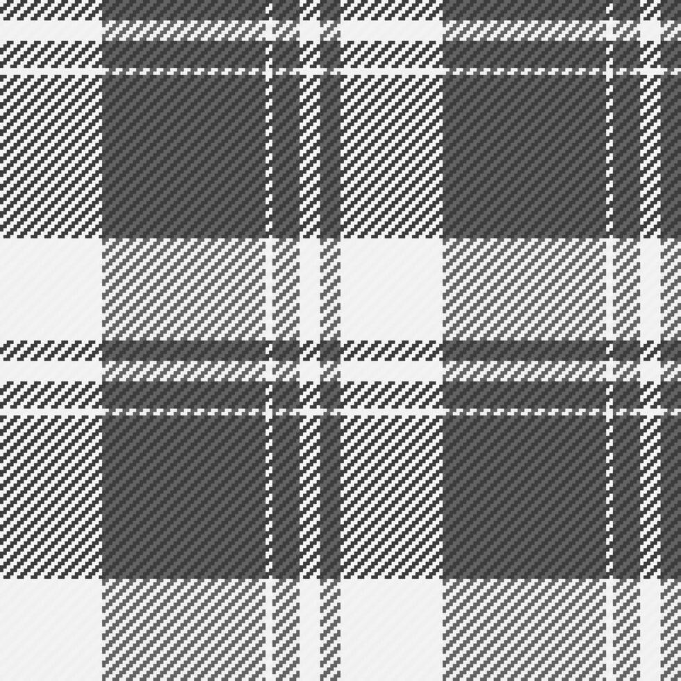Border check tartan, outfit fabric plaid texture. Manufacture background pattern seamless textile in grey and white colors. vector