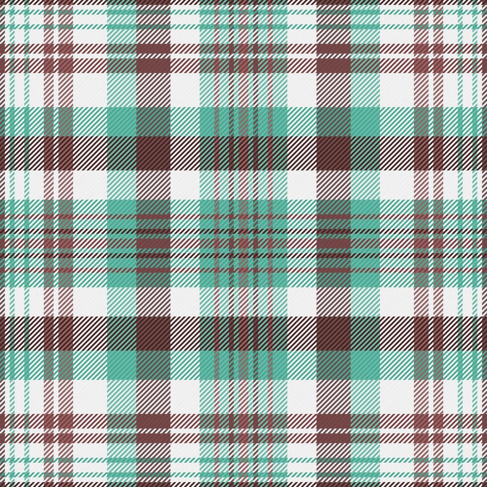 Styled fabric seamless tartan, tough textile pattern. Bedroom texture check plaid background in white and teal colors. vector