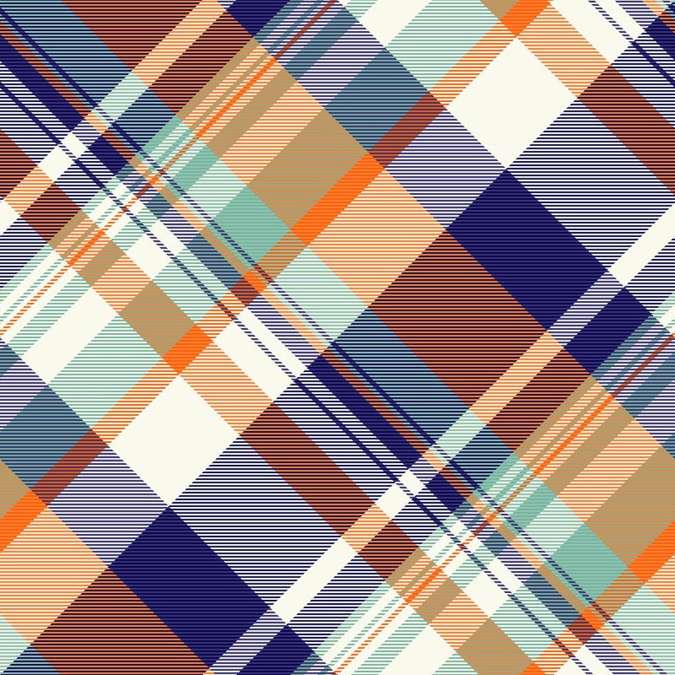 Place texture tartan plaid, structure pattern seamless background. New york textile check fabric in indigo and old lace colors. vector