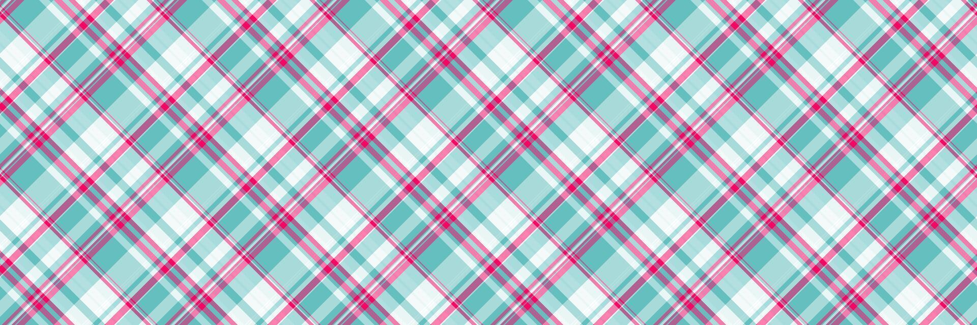 Retail tartan fabric, oriental check textile plaid. Multicultural seamless pattern texture background in light and pink colors. vector