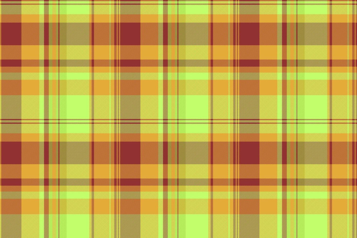 Hunter tartan fabric , merry texture plaid background. Swatch seamless check pattern textile in green and amber colors. vector