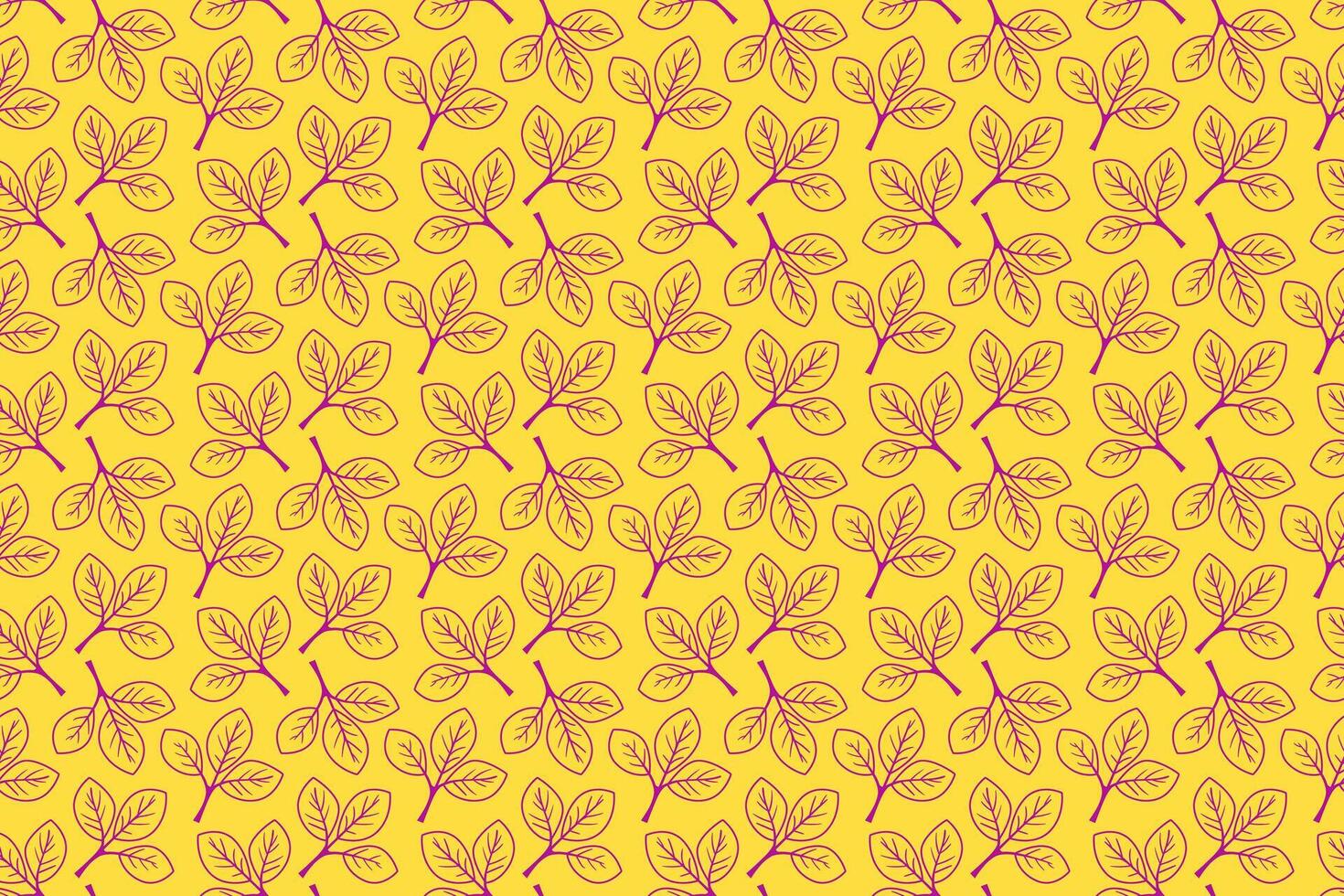 Hand drawn floral pattern design. Simple ornament with plant and leaf. vector