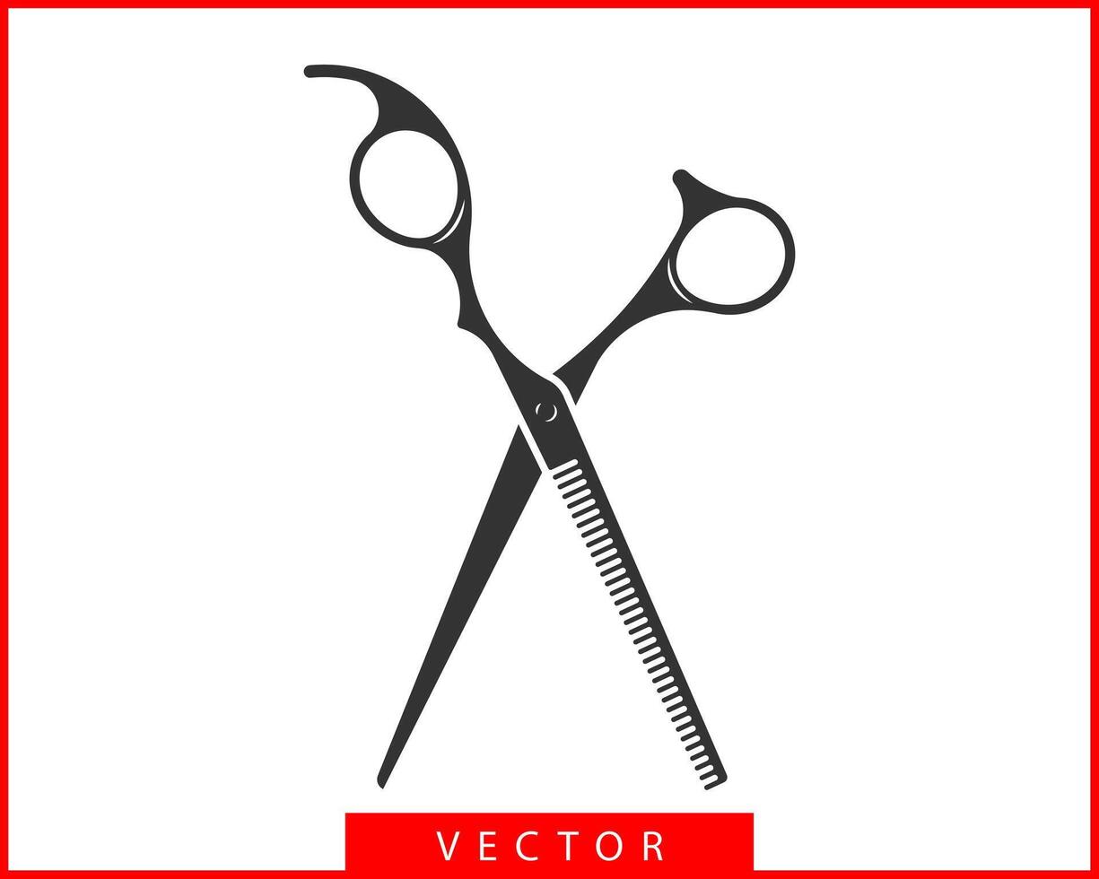 Scissor icon. Scissors design element or logo template. Black and white silhouette isolated. vector