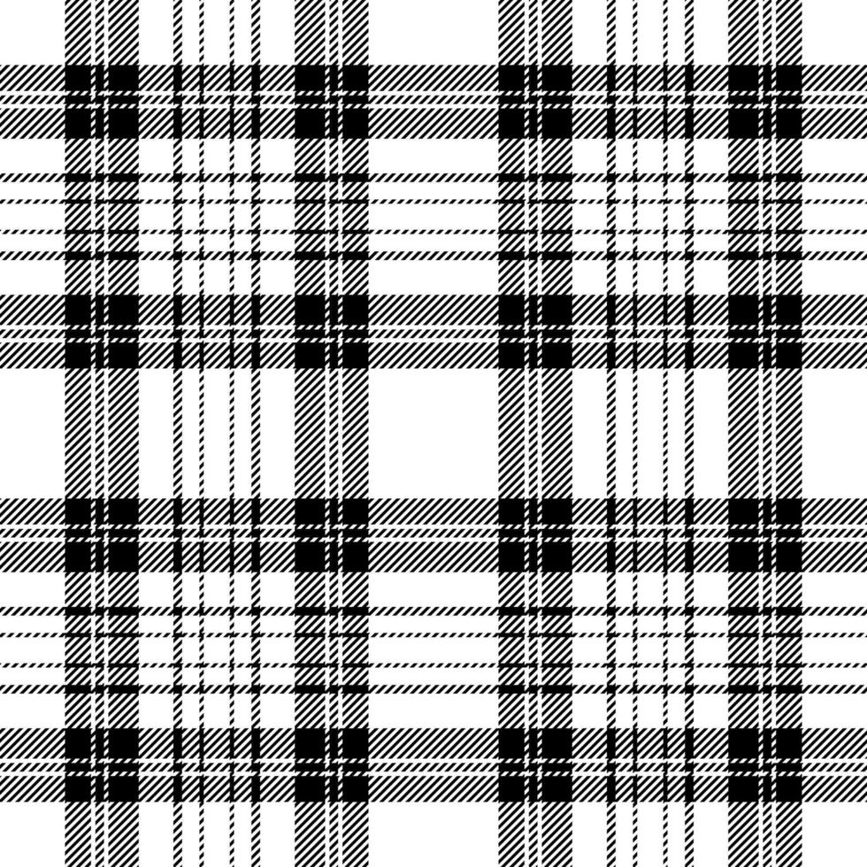 Plaid seamless pattern in black white. Check fabric texture. textile print. vector