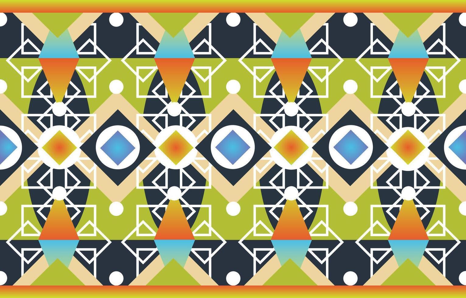 Fabric Pattern with Geometric Shapes With its Geometric Designs it has a Retro feeling Patterns for Fabrics Wallpaper Wrapping Paper and Printed Materials vector