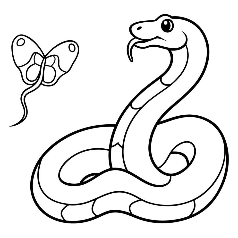 Anaconda snake coloring pages vector