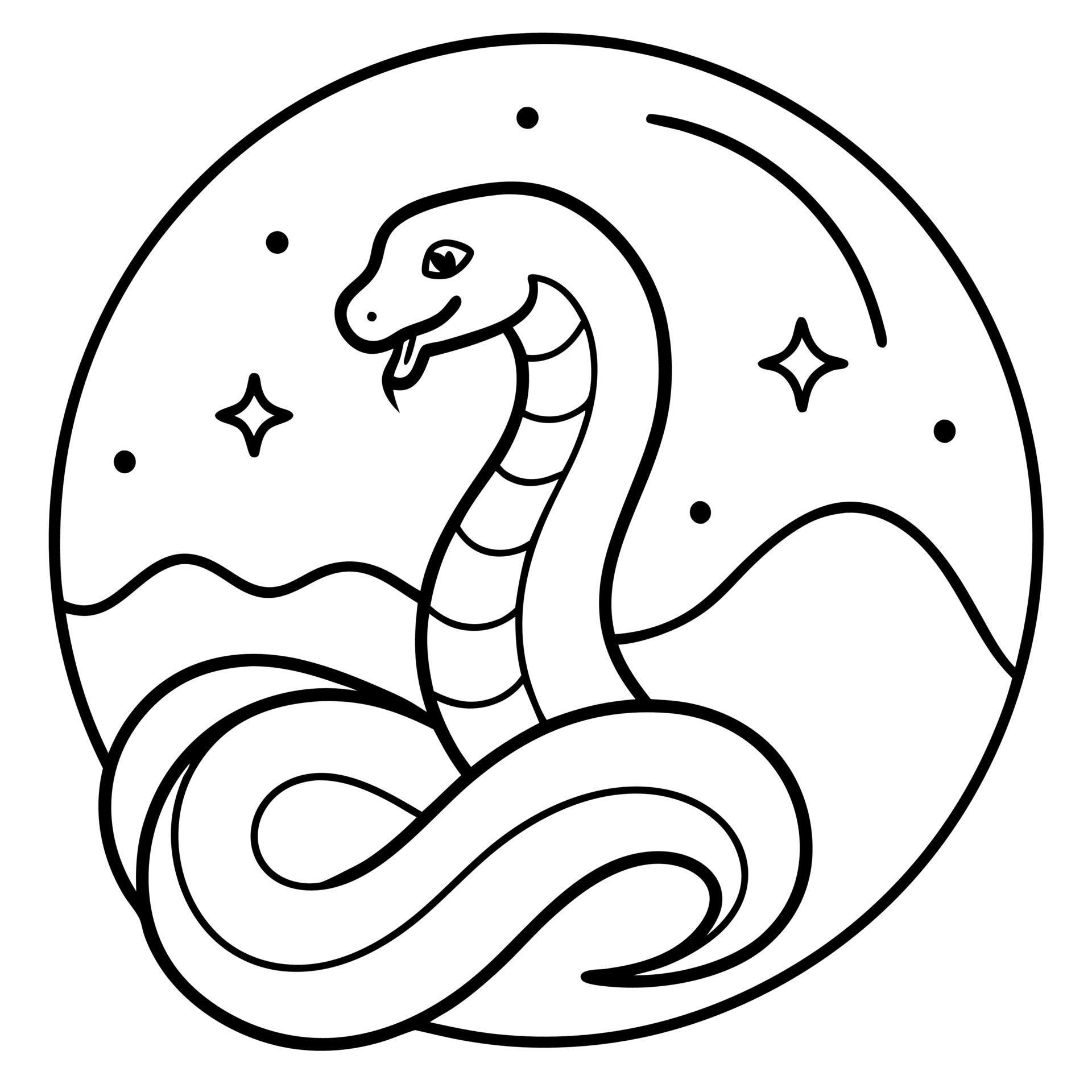 Anaconda snake coloring pages 46582990 Vector Art at Vecteezy