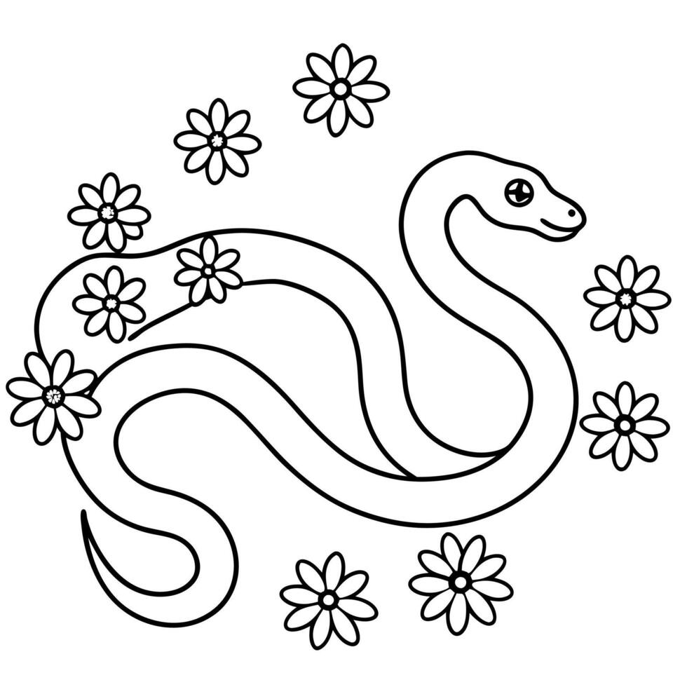 Anaconda snake coloring pages vector