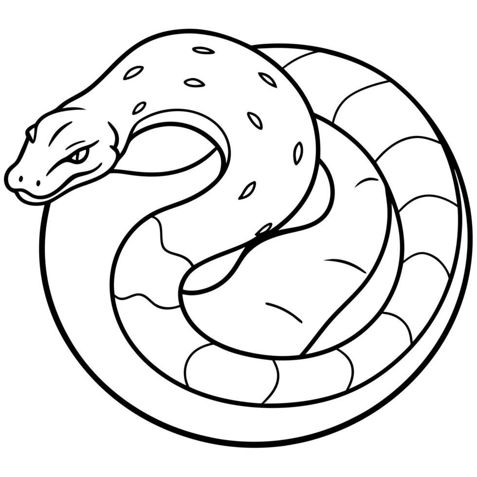 Anaconda snake coloring pages vector