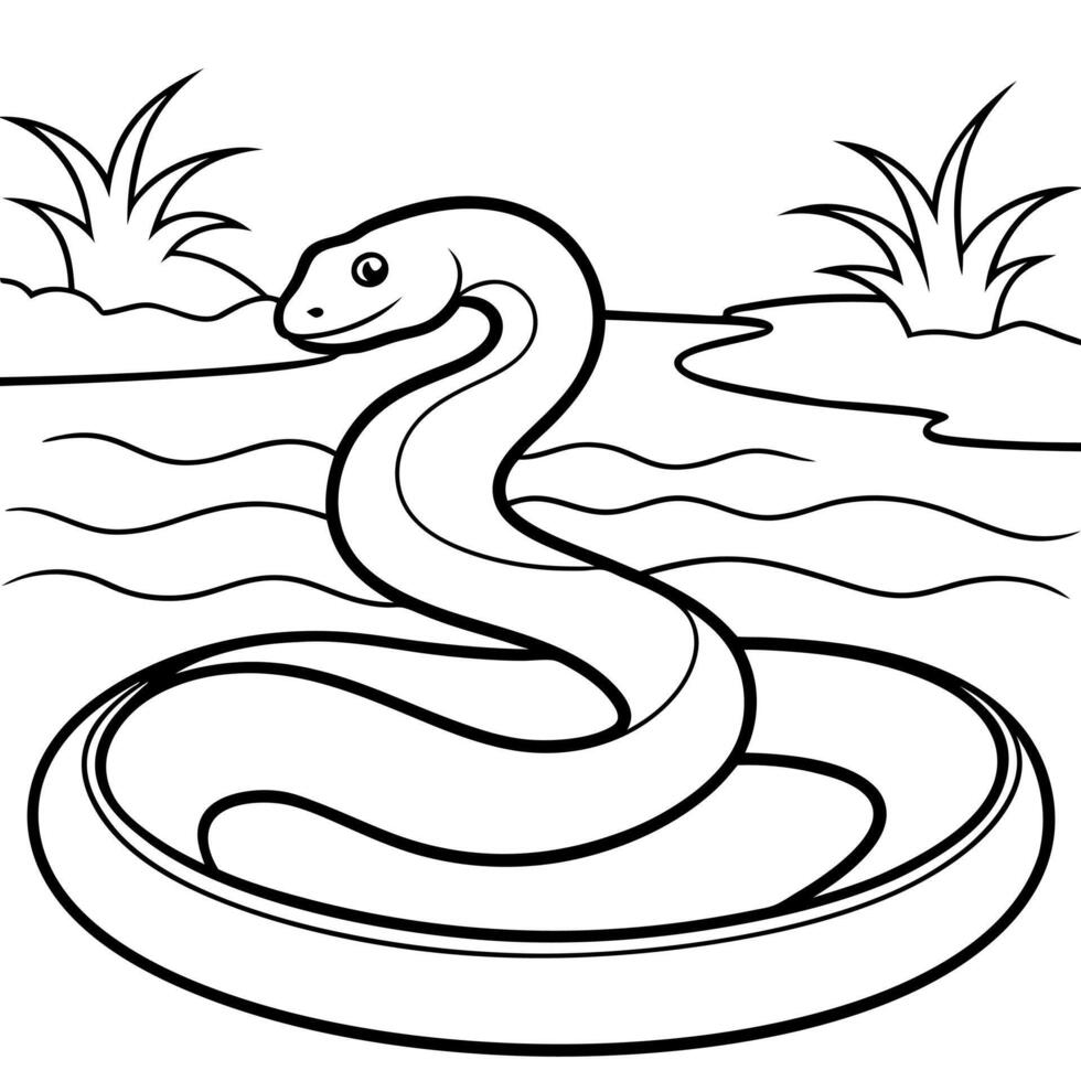 Anaconda snake coloring pages 46583017 Vector Art at Vecteezy