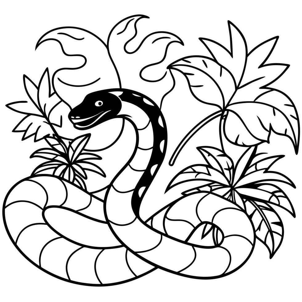Anaconda snake coloring pages vector