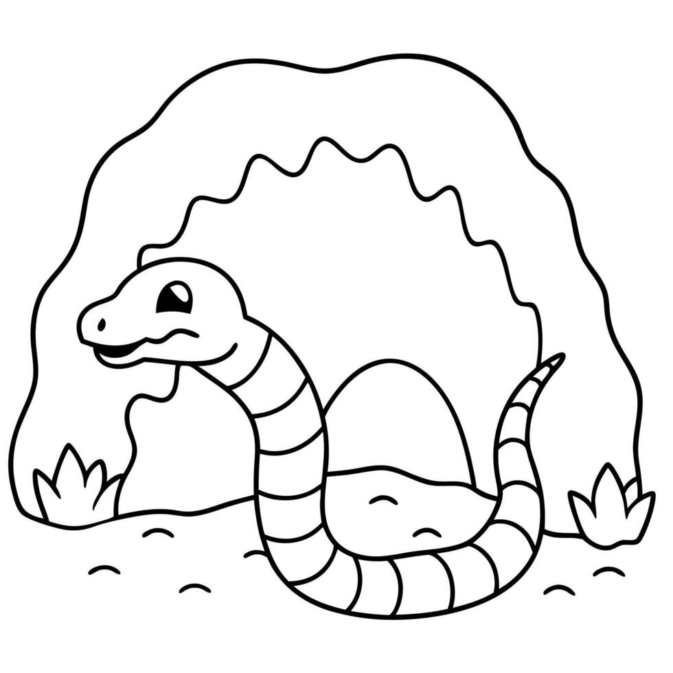 Anaconda snake coloring pages vector