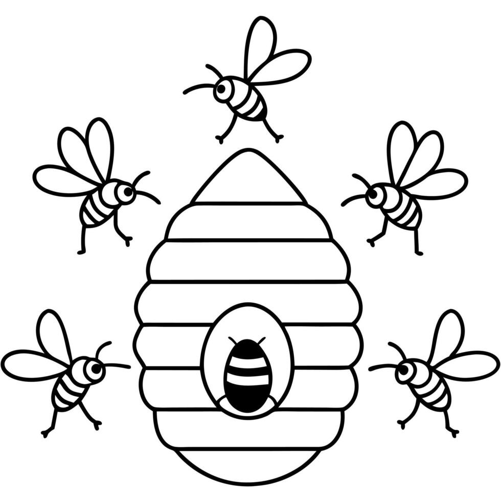 Cute insects and bugs coloring book for preschool kids vector