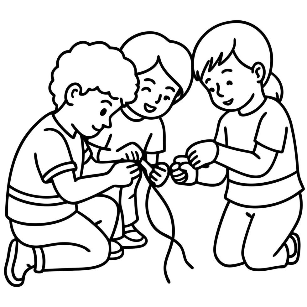 Hello summer outline for kids coloring book. The summer coloring page. Summer holiday outline vector