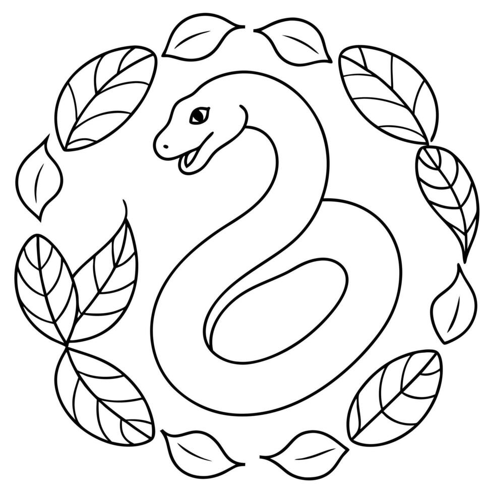 Anaconda snake coloring pages vector