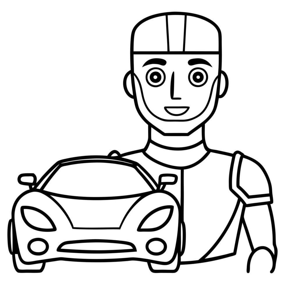 Sports car coloring pages for children coloring book vector