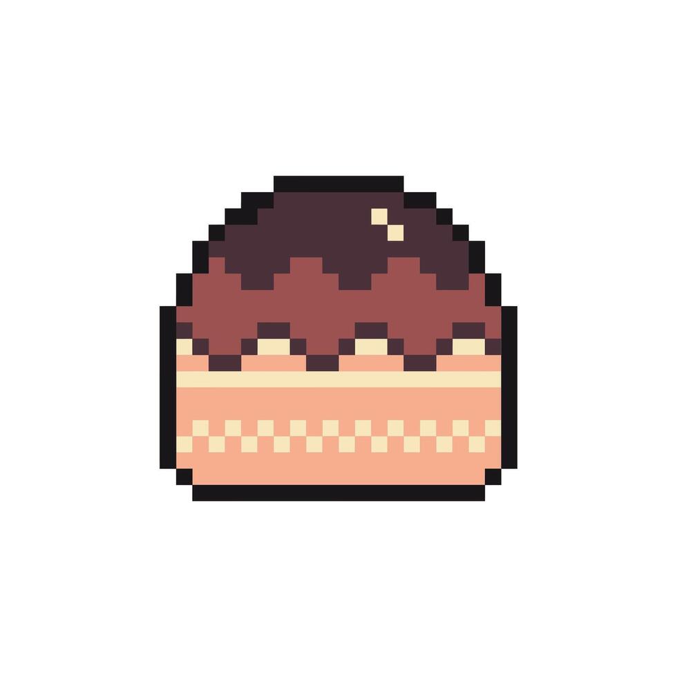 cake pixel art for dynamic digital projects and designs. vector