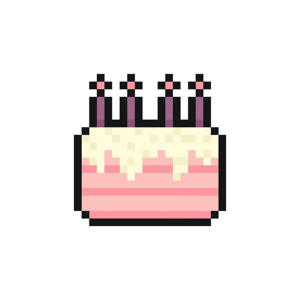 cake pixel art for dynamic digital projects and designs. vector