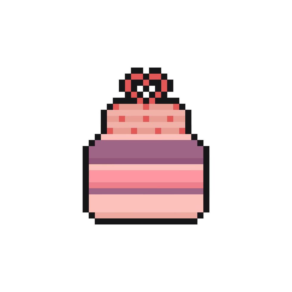 cake pixel art for dynamic digital projects and designs. vector